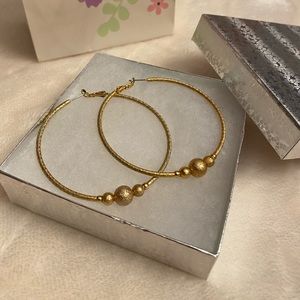 Couture Large Golden Metal Earrings